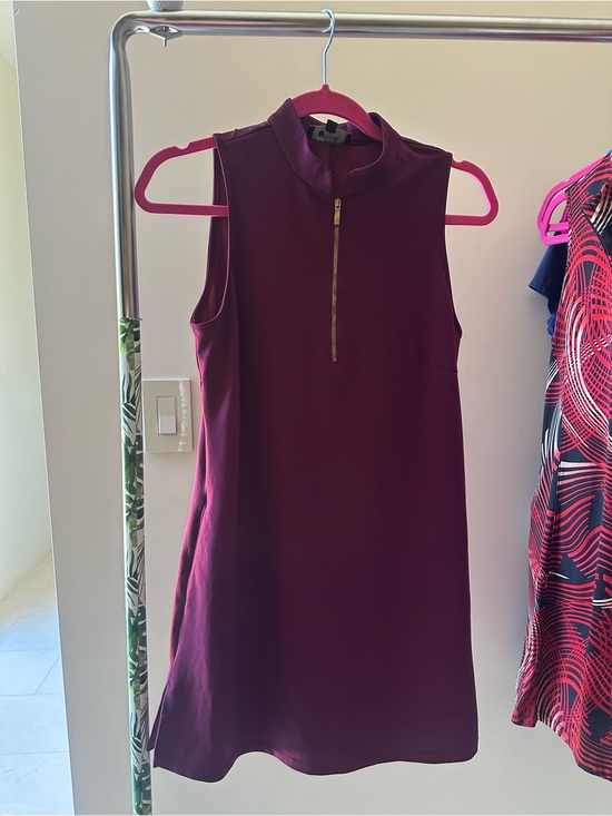 Spitfire Dresses & Skirts - Spitfire Burgundy Mock-Neck Golf Dress with Front Zip Size MD